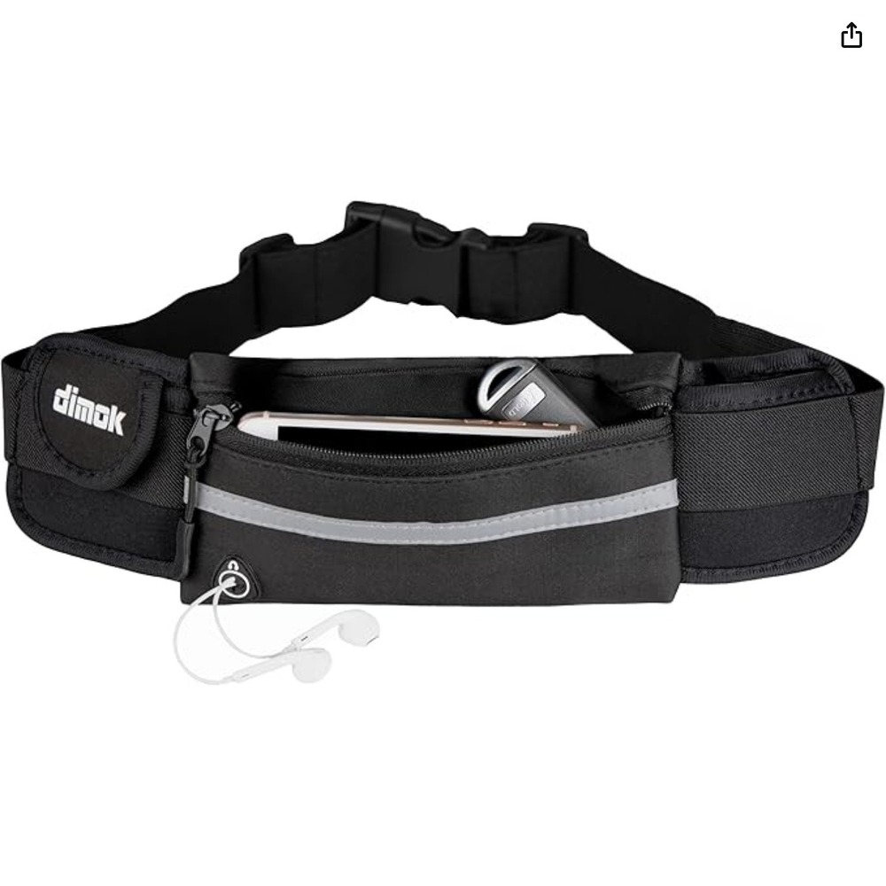 Dimok Black Running Belt‎ Fanny Pack Water Resistant Phone Holder